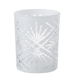 CANDLE HOLDER GLASS STAR WHITE    - CANDLE HOLDERS